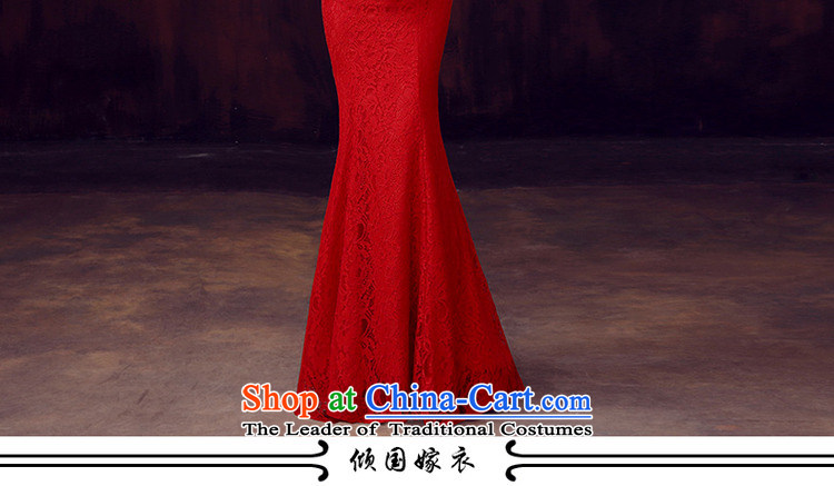 The dumping of the wedding dress bows dress bride new 2015 Red Dress long word 