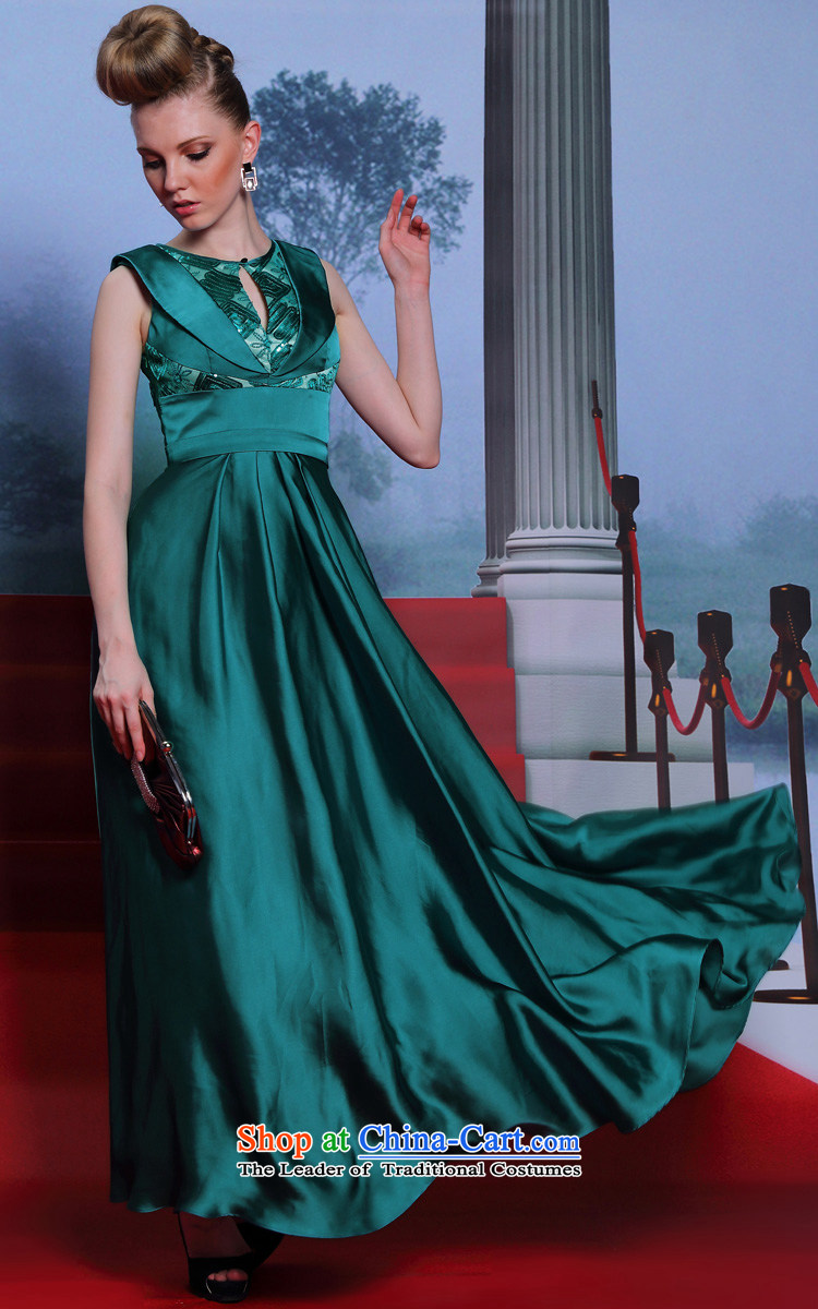 Doris Qi elegant evening dress in Europe 2014 larger small dress damask dresses Ms. Army green L picture, prices, brand platters! The elections are supplied in the national character of distribution, so action, buy now enjoy more preferential! As soon as possible.