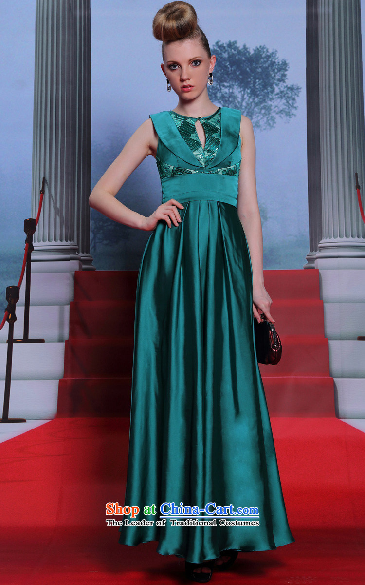 Doris Qi elegant evening dress in Europe 2014 larger small dress damask dresses Ms. Army green L picture, prices, brand platters! The elections are supplied in the national character of distribution, so action, buy now enjoy more preferential! As soon as possible.