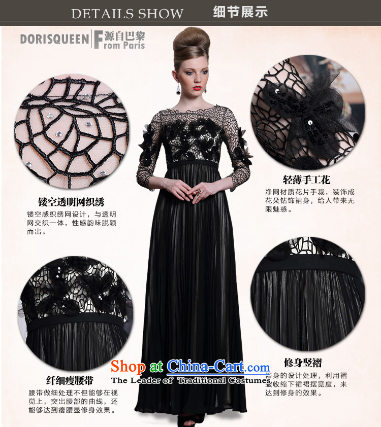 Doris Qi new products in Europe dress long-sleeved black dress engraving flowers dinner graphics thin black dress M picture, prices, brand platters! The elections are supplied in the national character of distribution, so action, buy now enjoy more preferential! As soon as possible.