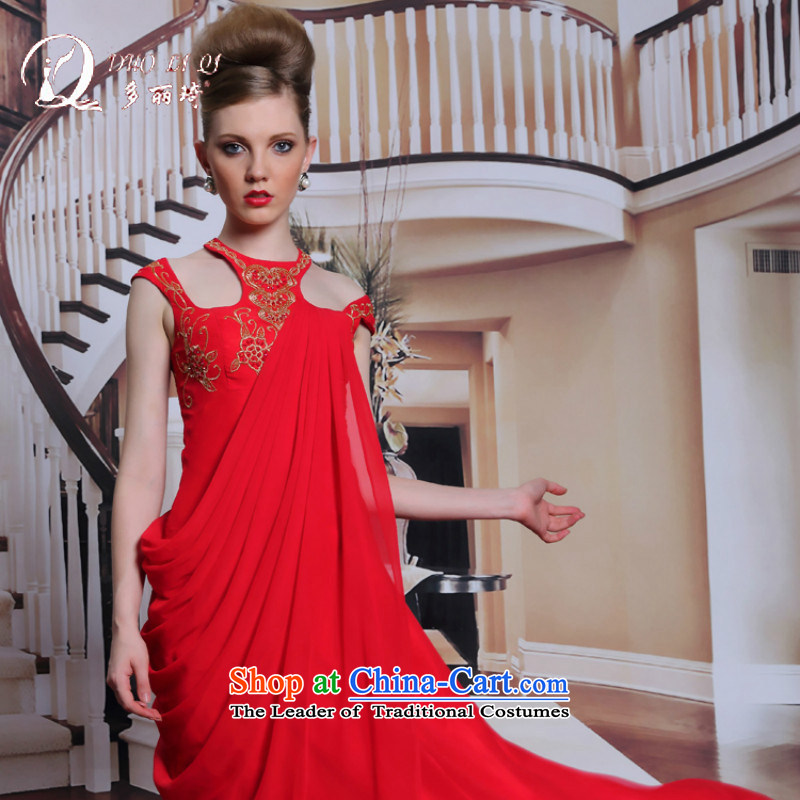 Doris Qi red wall also bride evening dresses retro embroidery wedding dress and sexy beauty evening dresses RED M, Doris Qi (doris dress) , , , shopping on the Internet
