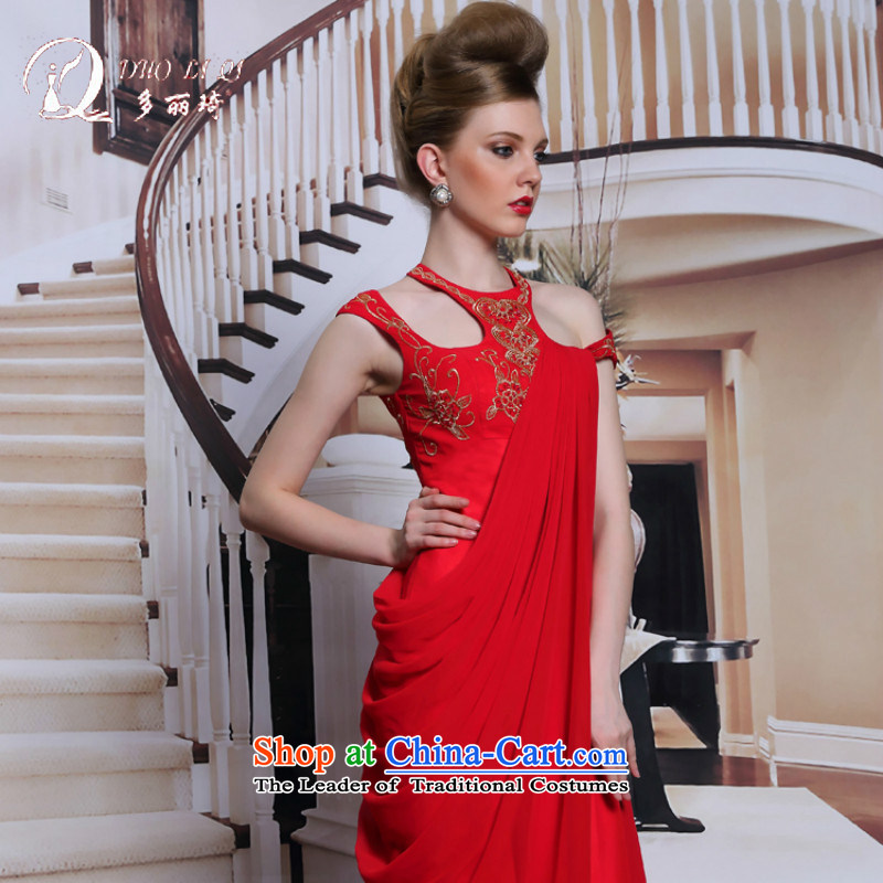 Doris Qi red wall also bride evening dresses retro embroidery wedding dress and sexy beauty evening dresses RED M, Doris Qi (doris dress) , , , shopping on the Internet