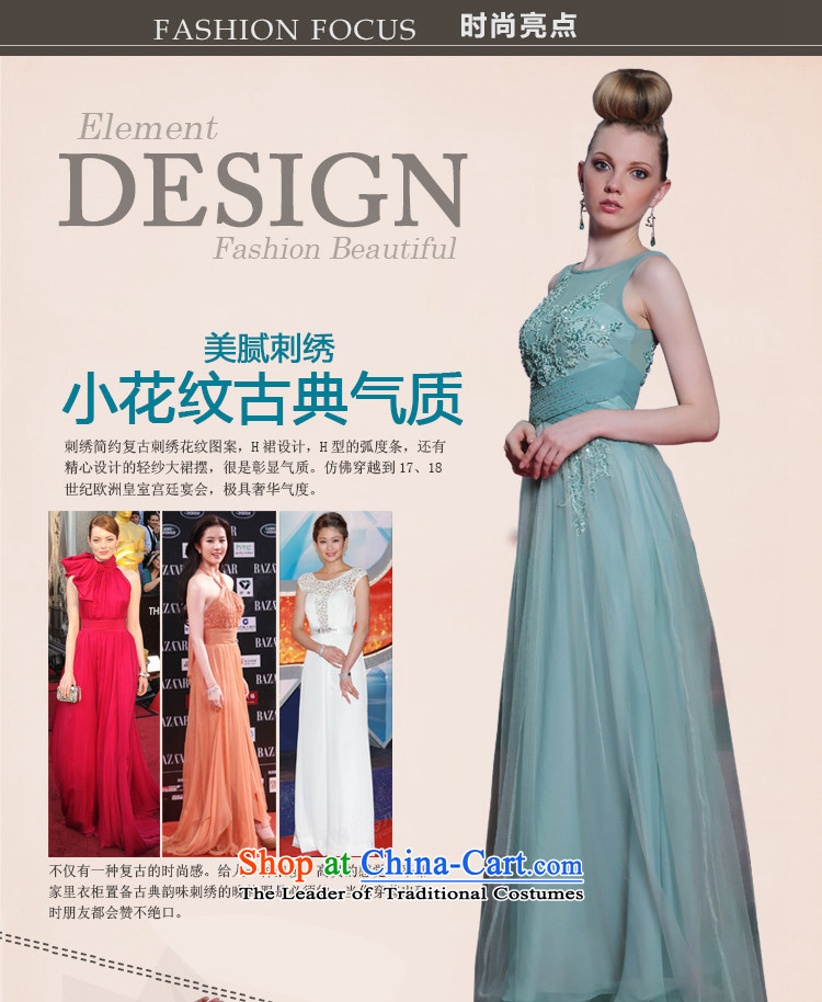 Doris Qi light blue embroidery evening dresses winter long gown large light blue M picture, prices, brand platters! The elections are supplied in the national character of distribution, so action, buy now enjoy more preferential! As soon as possible.