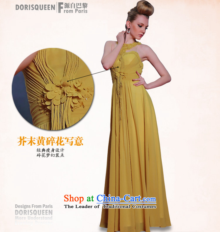Doris Qi Western style dinner dress debris population ladies dress blossoms long bridesmaid appointments banquet dress Yellow XL Photo, prices, brand platters! The elections are supplied in the national character of distribution, so action, buy now enjoy more preferential! As soon as possible.