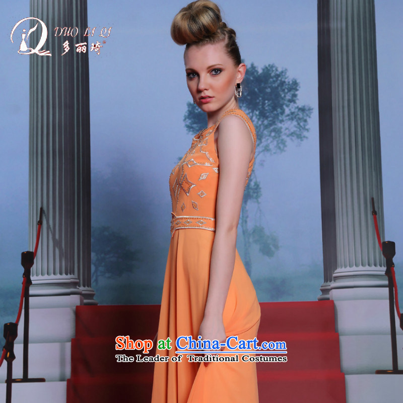 Doris Qi New Evening orange retro dress show show dress orange S, Doris Qi (doris dress) , , , shopping on the Internet