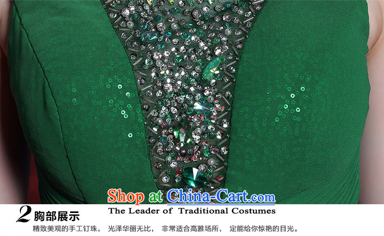 Doris Qi on chip evening dresses large dress in Europe Sau San show etiquette evening dress green S picture, prices, brand platters! The elections are supplied in the national character of distribution, so action, buy now enjoy more preferential! As soon as possible.