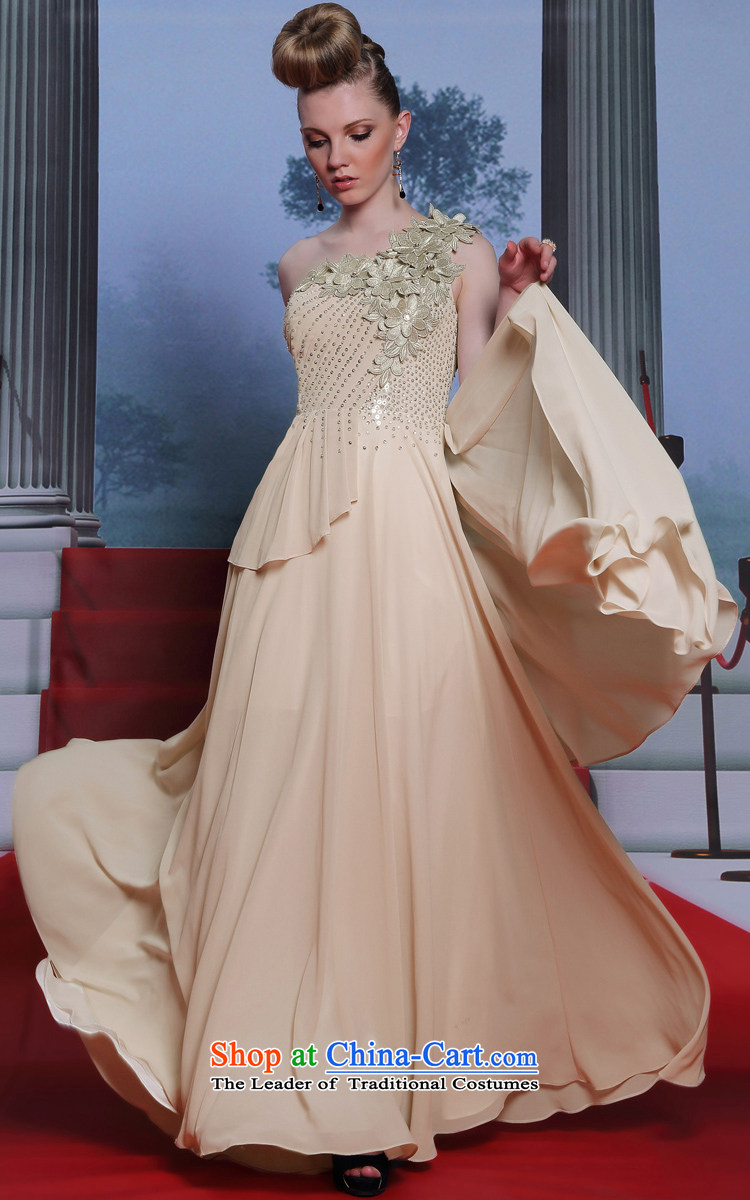Doris Qi shoulder retro evening dress A skirt long gown Sau San female presiding evening dresses khaki L picture, prices, brand platters! The elections are supplied in the national character of distribution, so action, buy now enjoy more preferential! As soon as possible.