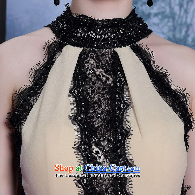 Doris Qi new products apricot color hanging also dress lace nail pearl dress long thin summer evening dress graphics apricot XXL picture, prices, brand platters! The elections are supplied in the national character of distribution, so action, buy now enjoy more preferential! As soon as possible.