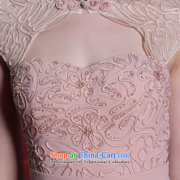 Doris Qi New Products Europe or the evening dresses cheongsam dress suit collar-pink XXL picture, prices, brand platters! The elections are supplied in the national character of distribution, so action, buy now enjoy more preferential! As soon as possible.