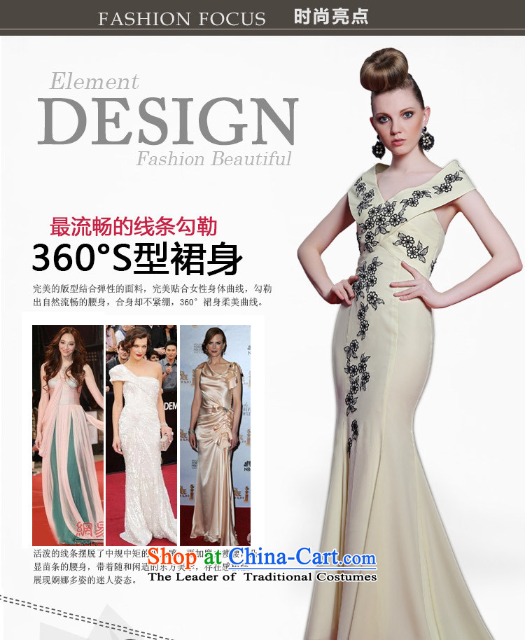 Doris Qi 2014 evening dresses elegant V-neck and sexy nightclubs evening crowsfoot dragging red carpet dress pale yellow S picture, prices, brand platters! The elections are supplied in the national character of distribution, so action, buy now enjoy more preferential! As soon as possible.