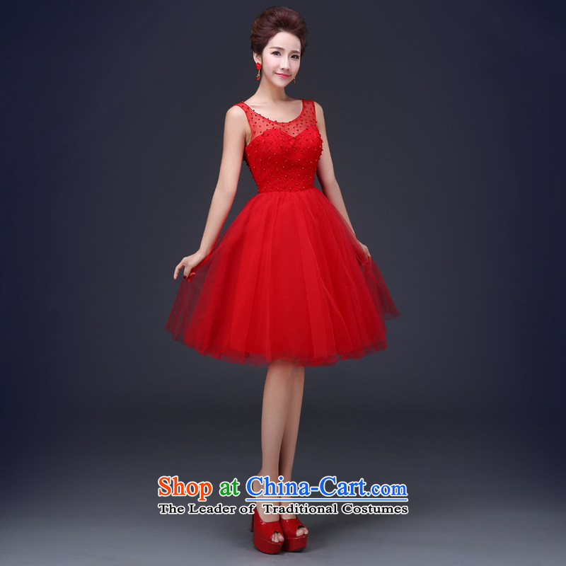Jie Mia in  spring and summer 2015 new bride short, Wedding Dress lace red bows service kit, L, red mia , , , shopping on the Internet