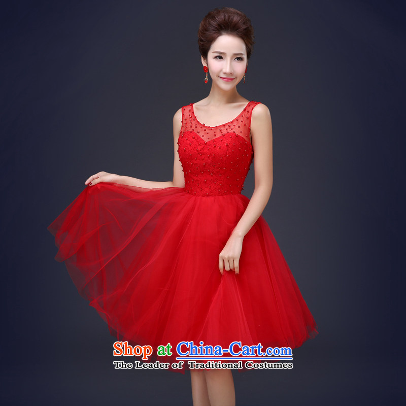 Jie Mia in  spring and summer 2015 new bride short, Wedding Dress lace red bows service kit, L, red mia , , , shopping on the Internet