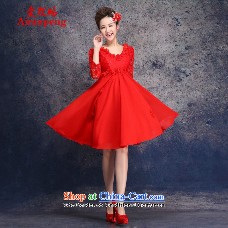 Love So Peng new bride red 2015 Spring wedding dresses dress long high waist back to the door of the bows services for pregnant women short long XXXL need to do not support returning, love so Peng (AIRANPENG) , , , shopping on the Internet