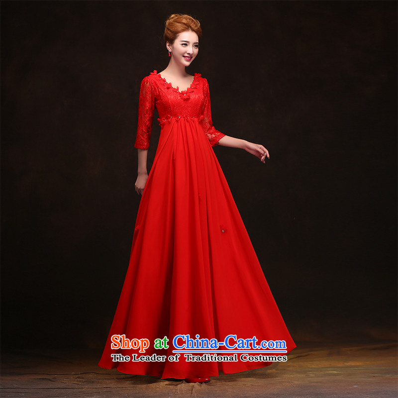 Love So Peng new bride red 2015 Spring wedding dresses dress long high waist back to the door of the bows services for pregnant women short long XXXL need to do not support returning, love so Peng (AIRANPENG) , , , shopping on the Internet