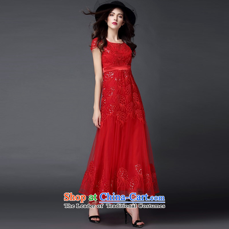 The OSCE poetry visuals for women evening dress skirt long skirt long annual bride red marriage bridesmaid moderator banquet service RED M Europe bows (oushiying poem) , , , shopping on the Internet