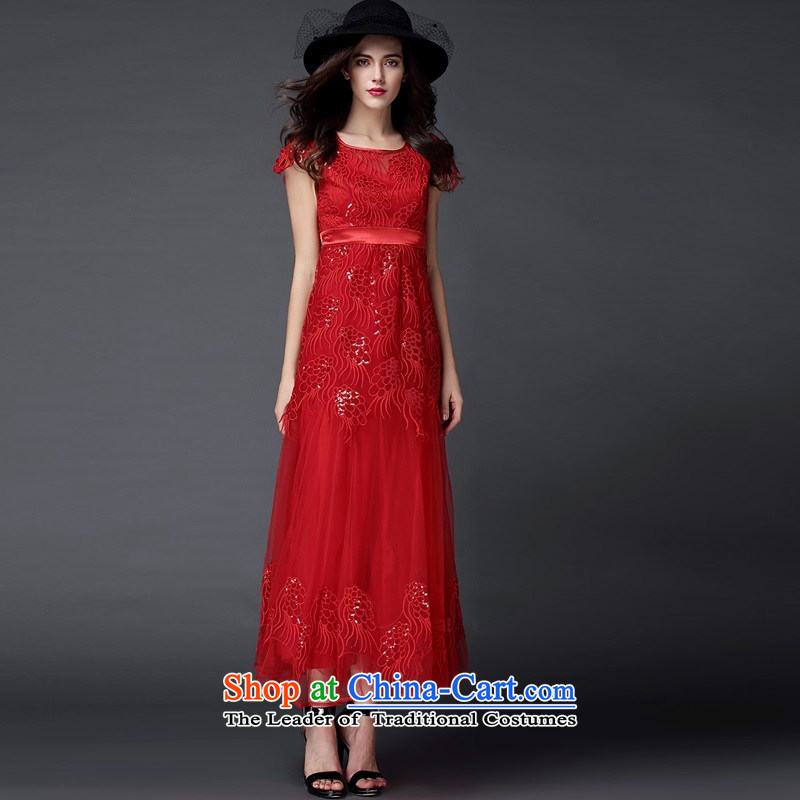 The OSCE poetry visuals for women evening dress skirt long skirt long annual bride red marriage bridesmaid moderator banquet service RED M Europe bows (oushiying poem) , , , shopping on the Internet