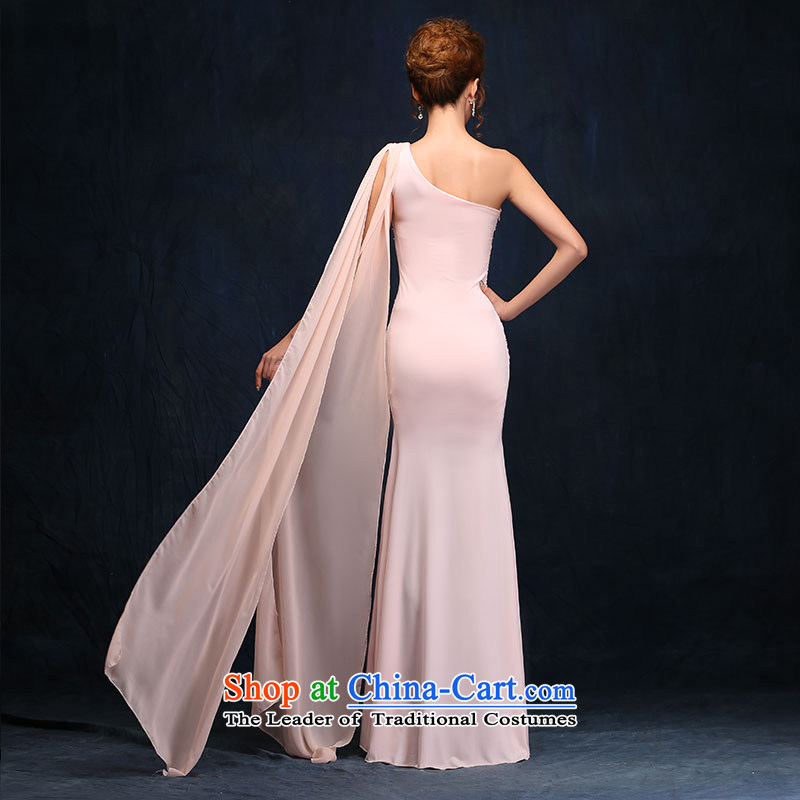 According to Lin Sha pink banquet nightclubs evening dress single shoulder length of the annual meeting of the persons chairing the company dress package and evening dresses pink , L, according to Lin Sha , , , shopping on the Internet