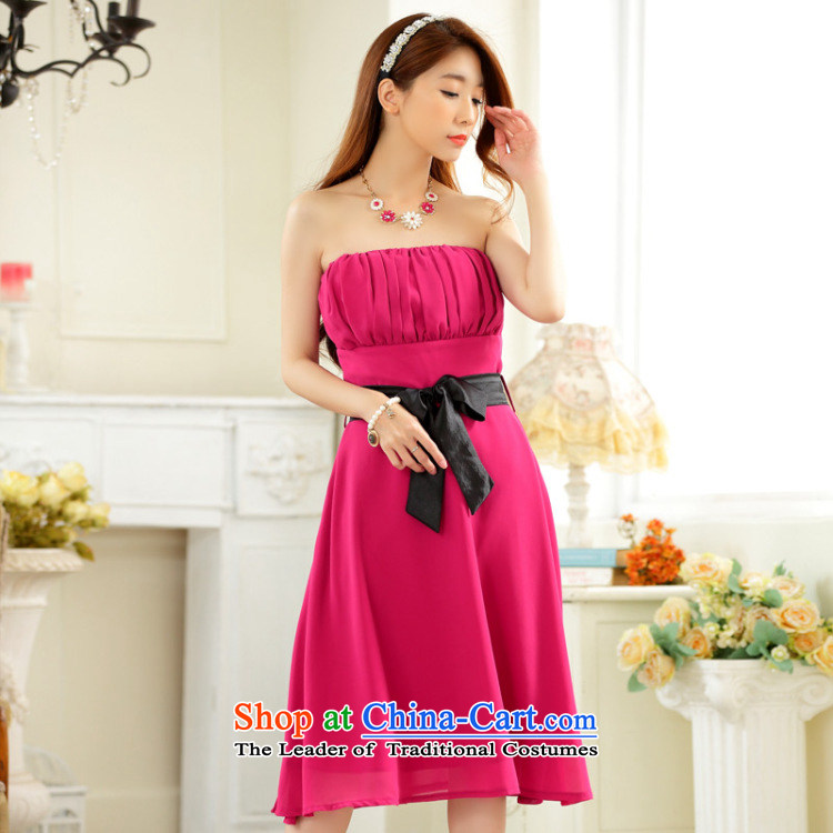  The Korean version of JK2 minimalist style with large collision color chest belt chiffon dinner show dress dresses in red are code picture, prices, brand platters! The elections are supplied in the national character of distribution, so action, buy now enjoy more preferential! As soon as possible.