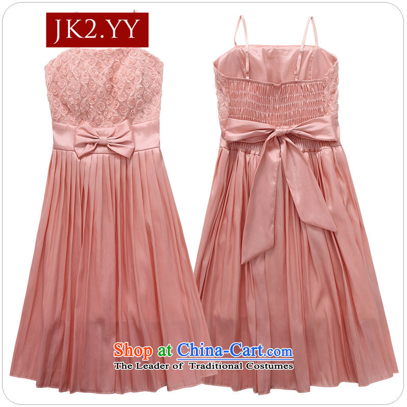  Stylish sweet nectar JK2 boudoir private web yarn pressure folds bare shoulders evening dresses and sisters skirt dress pink dresses XL,JK2.YY,,, shopping on the Internet