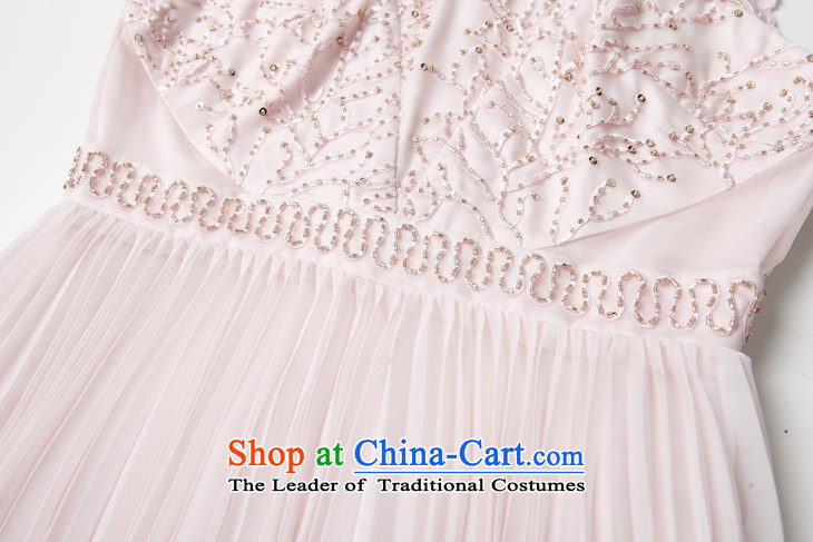 The OSCE Poetry Film 2015 Fall/Winter Collections New Silk nail pearl V-Neck Sau San embroidered dress sense of high-end dress skirt pale pink S picture, prices, brand platters! The elections are supplied in the national character of distribution, so action, buy now enjoy more preferential! As soon as possible.