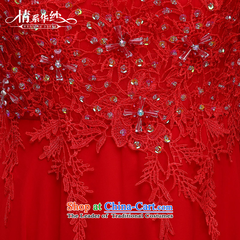 The feelings of Chinese New Year 2015 Uganda Red long marriages wedding dresses evening dresses female bows services bridesmaid services during spring and summer, red s Qing Hua yarn , , , shopping on the Internet