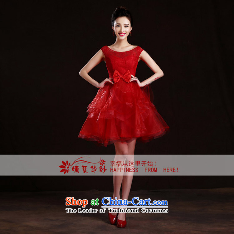 The feelings of Chinese New Year 2015 won by the Word version of wedding dresses shoulder short bride bows bridesmaid services services bon bon spring and summer evening dress red s picture, prices, brand platters! The elections are supplied in the national character of distribution, so action, buy now enjoy more preferential! As soon as possible.