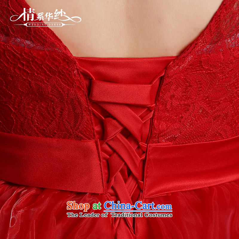The feelings of Chinese New Year 2015 won by the Word version of wedding dresses shoulder short bride bows bridesmaid services services bon bon spring and summer evening dress red s Qing Hua yarn , , , shopping on the Internet