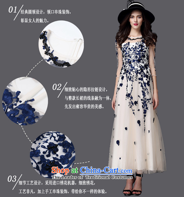 The OSCE Poetry Film 2015 autumn and winter new Western big gauze stitching heavy industry staples bead embroidered dress dresses Sau San Long skirts RED M picture, prices, brand platters! The elections are supplied in the national character of distribution, so action, buy now enjoy more preferential! As soon as possible.