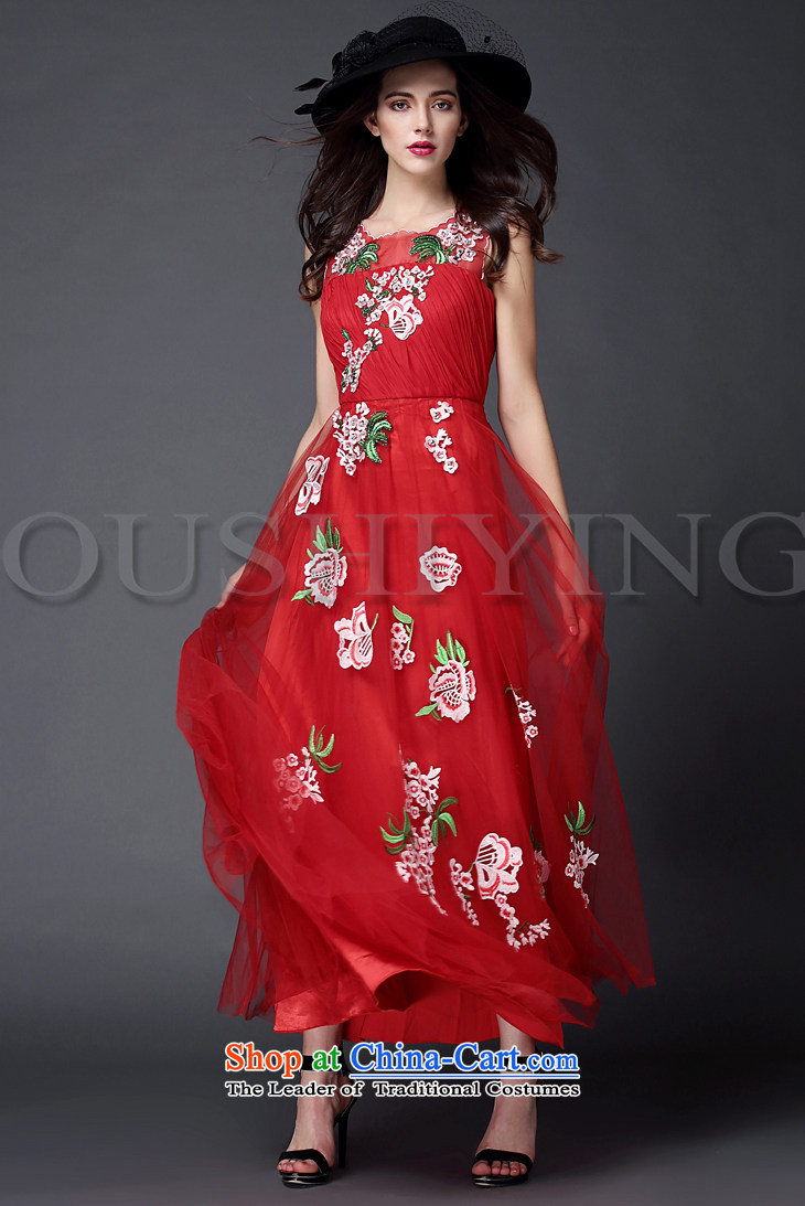 The OSCE Poetry Film 2015 new women's flower embroidery drill length of nail red wedding dress evening banquet bridesmaid bride long skirt annual spring services bows red L picture, prices, brand platters! The elections are supplied in the national character of distribution, so action, buy now enjoy more preferential! As soon as possible.