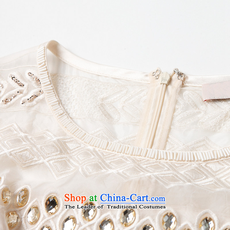 The OSCE Poetry Film 2015 Autumn put new women's heavy industry staples bead embroidery temperament Sau San silk skirt a skirt dress skirt m White S, Europe (oushiying poem) , , , shopping on the Internet
