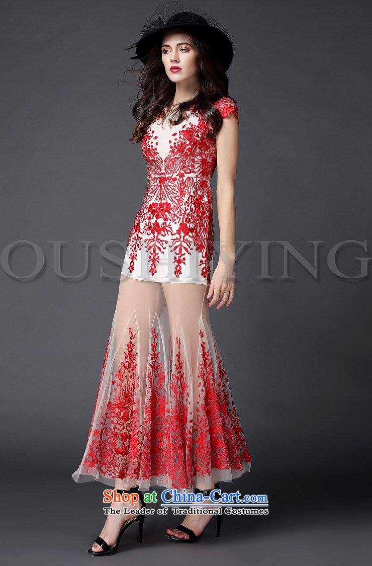 The OSCE Poetry Film 2015 new women's big western dress dresses long crowsfoot Sau San marriage wedding dresses large short-sleeved long skirt RED M picture, prices, brand platters! The elections are supplied in the national character of distribution, so action, buy now enjoy more preferential! As soon as possible.
