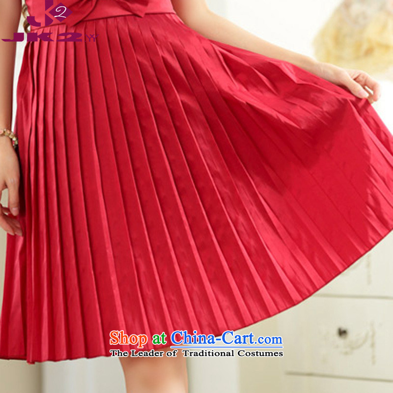 2015 Korean slips annual gathering gauze like Susy Nagle bare shoulders evening dresses and sisters skirt Show Top Loin video thin thick MM larger dresses XXXL red 155-175 for a catty ,JK2.YY,,, shopping on the Internet
