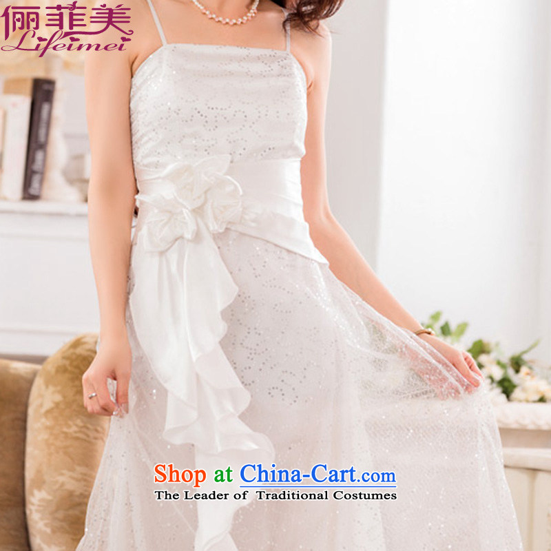 158, happy star on chip evening performances under the auspices of the annual meeting of chief toasting champagne bride large lifting strap White XXL suitable dress, 158, 135-155 and shopping on the Internet has been pressed.