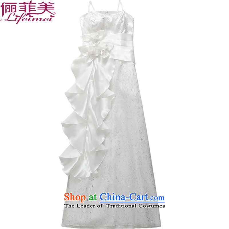 158, happy star on chip evening performances under the auspices of the annual meeting of chief toasting champagne bride large lifting strap White XXL suitable dress, 158, 135-155 and shopping on the Internet has been pressed.