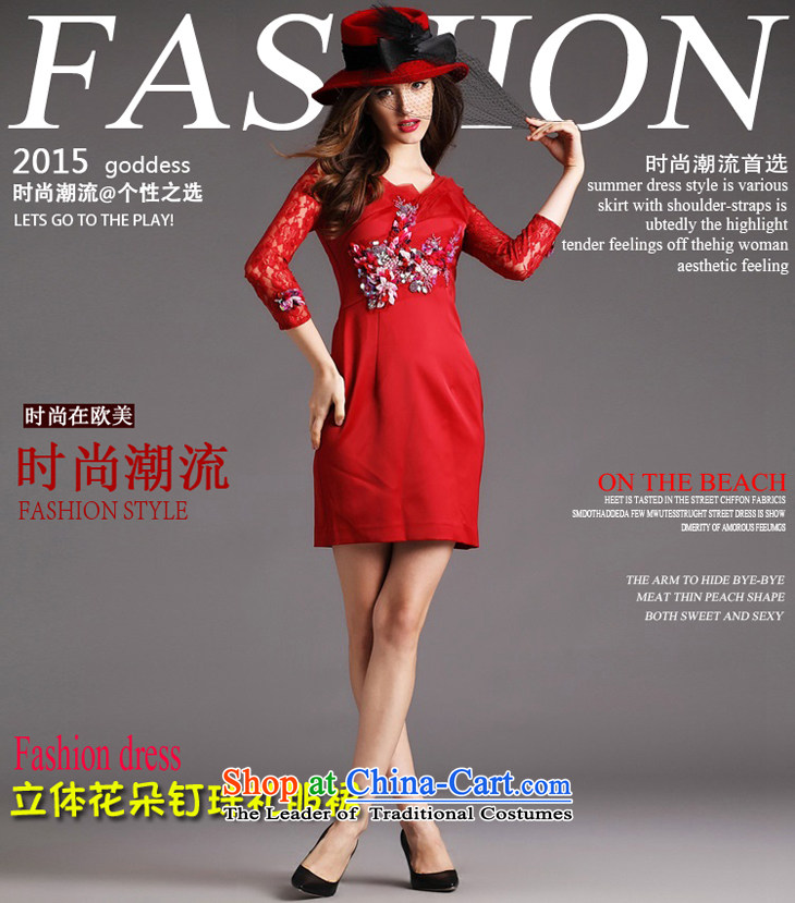 The OSCE Poetry Film 2015 autumn and winter new women lace stitching stereo plate Flower nail Pearl Princess 7 cuff and dress skirt toasting champagne package service female dresses White XL Photo, prices, brand platters! The elections are supplied in the national character of distribution, so action, buy now enjoy more preferential! As soon as possible.