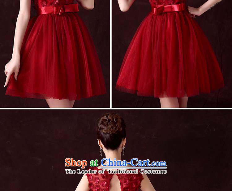 The privilege of serving-leung and stylish evening dresses new summer and fall of 2015, replacing the small dining Dress Short) bridesmaid dress sister skirt wine red S picture, prices, brand platters! The elections are supplied in the national character of distribution, so action, buy now enjoy more preferential! As soon as possible.