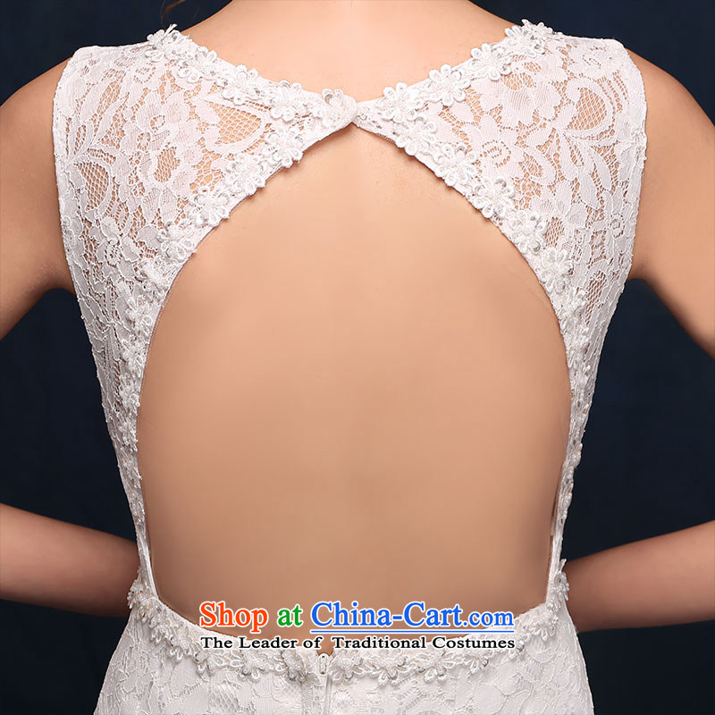 According to Lin Sha shoulders V-Neck wedding dress lace new sexy back crowsfoot bride wedding white video thin dress Sau San White M according to Lin Sha , , , shopping on the Internet