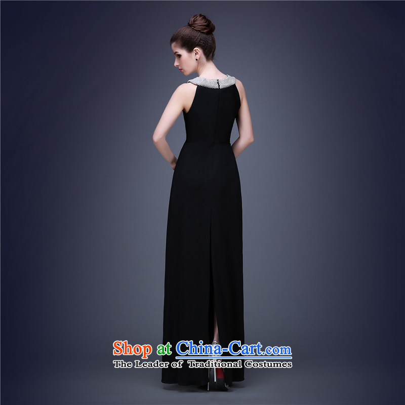 (Heung-lun's Health 2015 Spring/Summer new black hang also long sexy dress dinner banquet annual car show show stage show black XXL, Heung-chou's shopping on the Internet has been pressed.