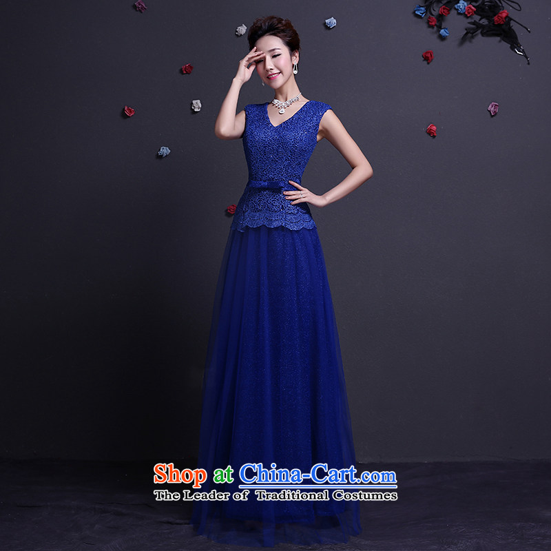 The dumping of the wedding dress bows services dress bride stylish 2015 Long lace Sau San shoulders marriage wedding dresses spring and summer blue?S