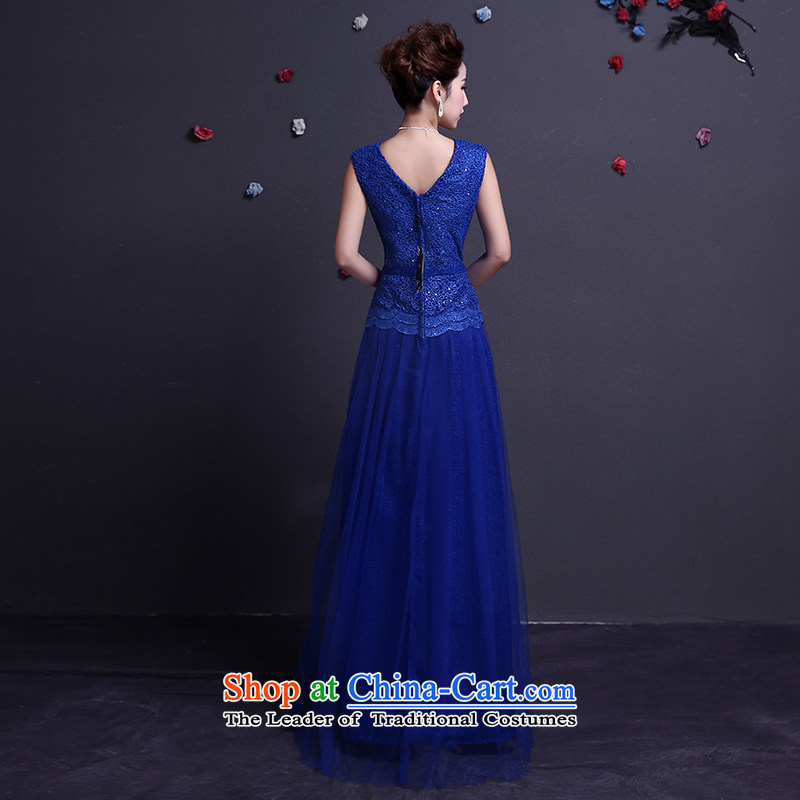 The dumping of the wedding dress bows services dress bride stylish 2015 Long lace Sau San shoulders marriage wedding dresses spring and summer blue S, soothe the wedding dress shopping on the Internet has been pressed.