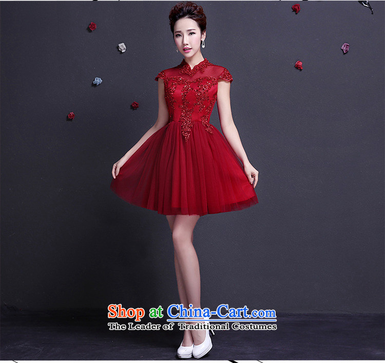 The dumping of the wedding dress bows services dress bride stylish 2015 short, thin-video history 