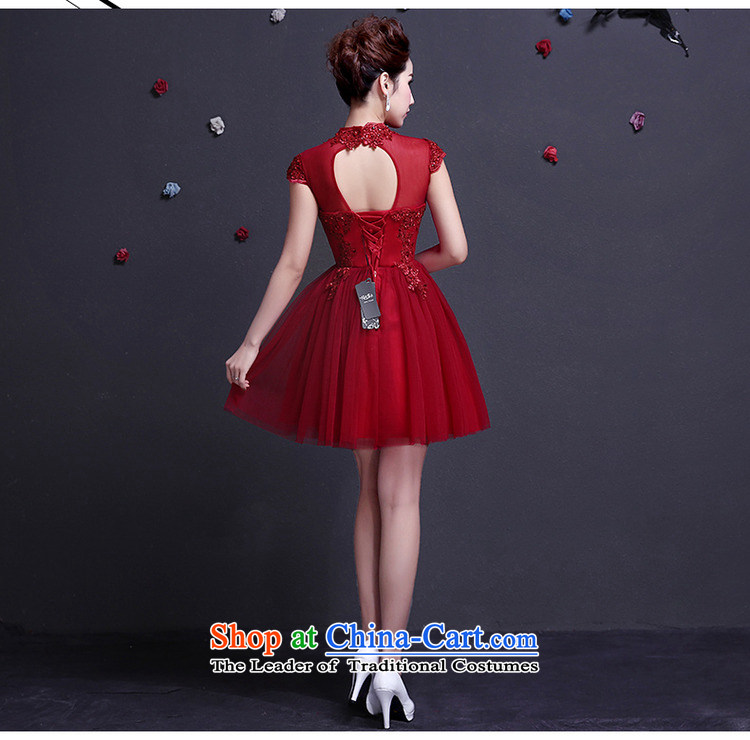 The dumping of the wedding dress bows services dress bride stylish 2015 short, thin-video history 