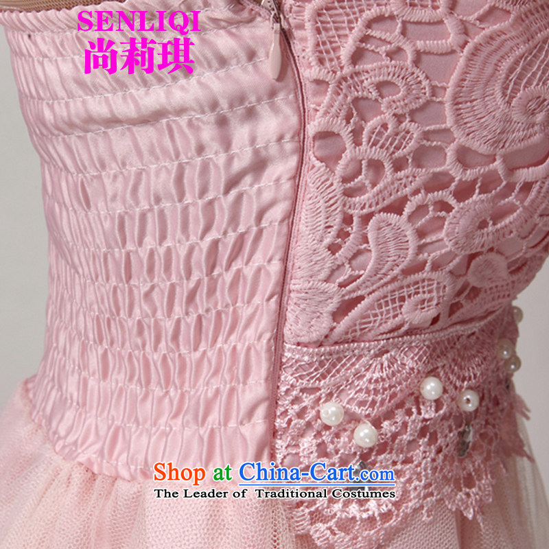 Yet Liqi 2015 Summer new lace spent manually staple pearl hook Aristocratic women's dresses bon bon skirt temperament dress skirt women 965 Pink , L, yet liqi shopping on the Internet has been pressed.