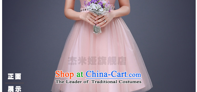 Jie Mija 2015 new lace small dress short skirt evening dress) show the bride bows services bridesmaid dress bare pink XXXL picture, prices, brand platters! The elections are supplied in the national character of distribution, so action, buy now enjoy more preferential! As soon as possible.