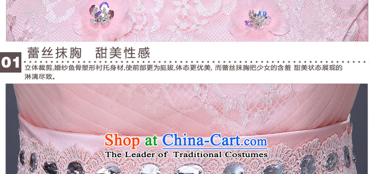 Jie Mija 2015 new lace small dress short skirt evening dress) show the bride bows services bridesmaid dress bare pink XXXL picture, prices, brand platters! The elections are supplied in the national character of distribution, so action, buy now enjoy more preferential! As soon as possible.