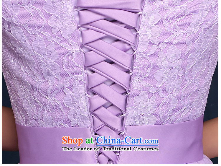 2015 new bridesmaid dress a field shoulder lace white short skirt bon bon skirt straps small dress sister skirt purple L picture, prices, brand platters! The elections are supplied in the national character of distribution, so action, buy now enjoy more preferential! As soon as possible.