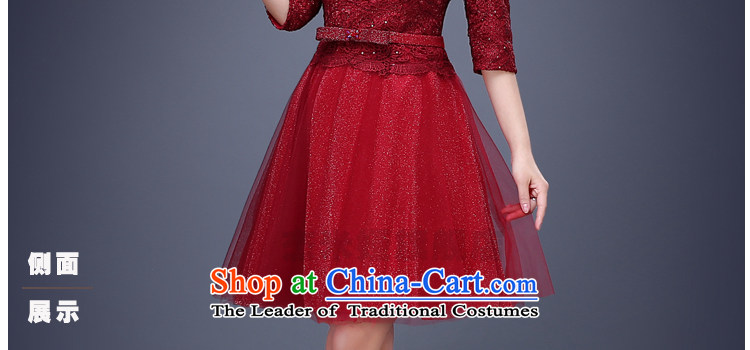 Jie Mija 2015 Spring New lace wedding dresses, small short skirt evening dress performances bride services bridesmaid dresses bows deep red XL Photo, prices, brand platters! The elections are supplied in the national character of distribution, so action, buy now enjoy more preferential! As soon as possible.