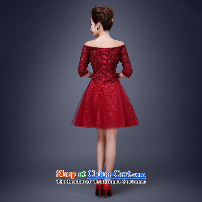 Jie Mija 2015 Spring New lace wedding dresses, small short skirt evening dress performances bride services bridesmaid dresses bows deep red XL, Cheng Kejie mia , , , shopping on the Internet