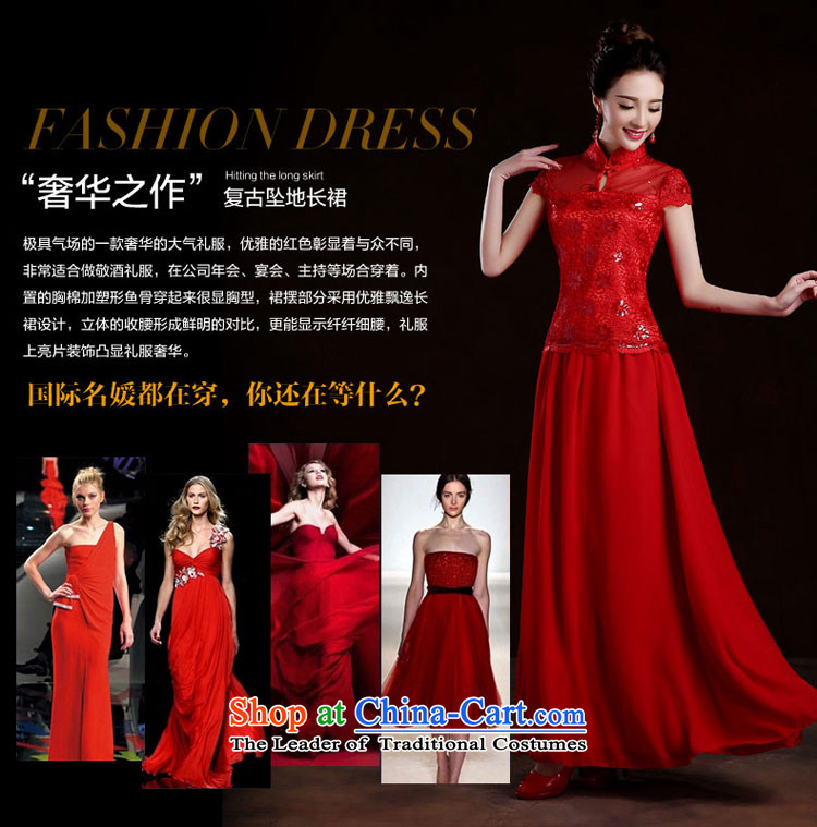 Qing Hua yarn 2015 Spring New Long cheongsam dress marriages bows dress evening retro improved maternal loose cheongsam red L picture, prices, brand platters! The elections are supplied in the national character of distribution, so action, buy now enjoy more preferential! As soon as possible.