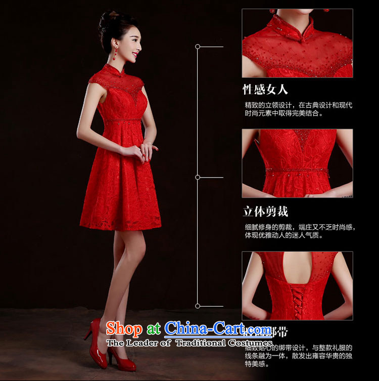 Qing Hua Sha fashionable bride bows service, spring and autumn 2015 new retro cheongsam wedding dress lace large red dress red L picture, prices, brand platters! The elections are supplied in the national character of distribution, so action, buy now enjoy more preferential! As soon as possible.